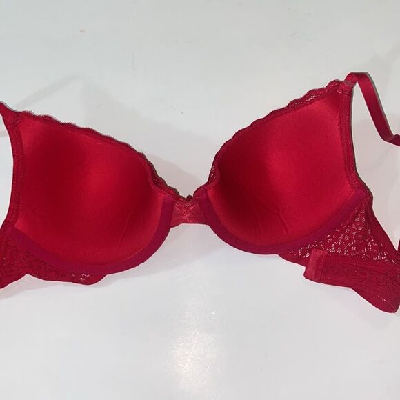 4/$30 Flirtitude Red Lace Trim Bra Intimates Size 36B - Picture 7 of 9